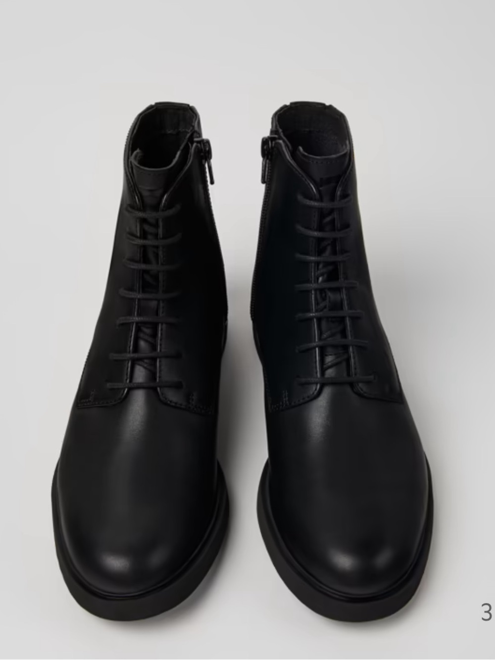 CAMPER Womens Black Up Lightweight Iman Toe Block Heel Leather Boots Shoes 39-9